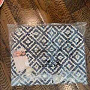 summer & rose Navy and White Diamond Pattern Pillow Cover